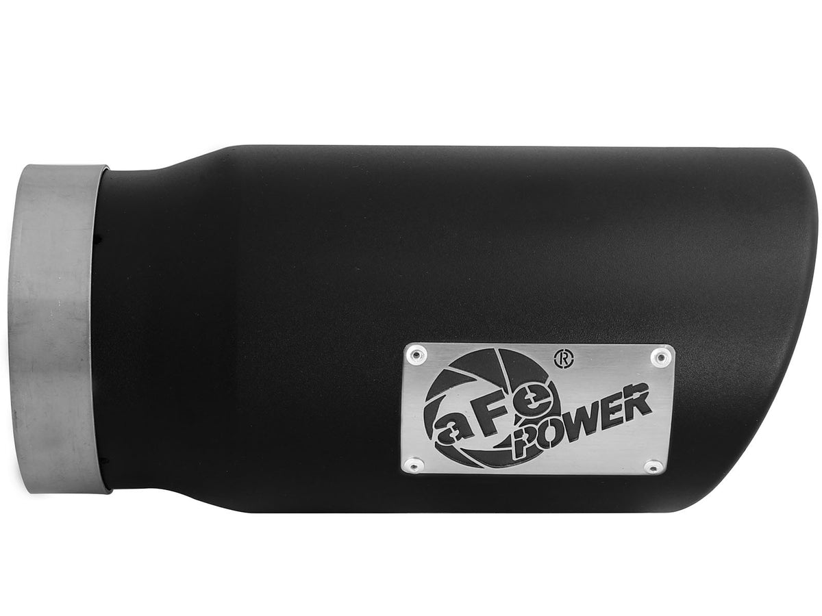 Mach Force-Xp 409 Stainless Steel Clamp-on Exhaust Tip Black 5 Inch Inlet x 6 Inch Outlet x 12 Inch L aFe Power-1