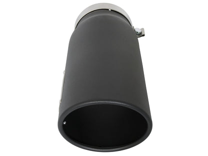 Mach Force-Xp 409 Stainless Steel Clamp-on Exhaust Tip Black 5 Inch Inlet x 6 Inch Outlet x 15 Inch L aFe Power-1