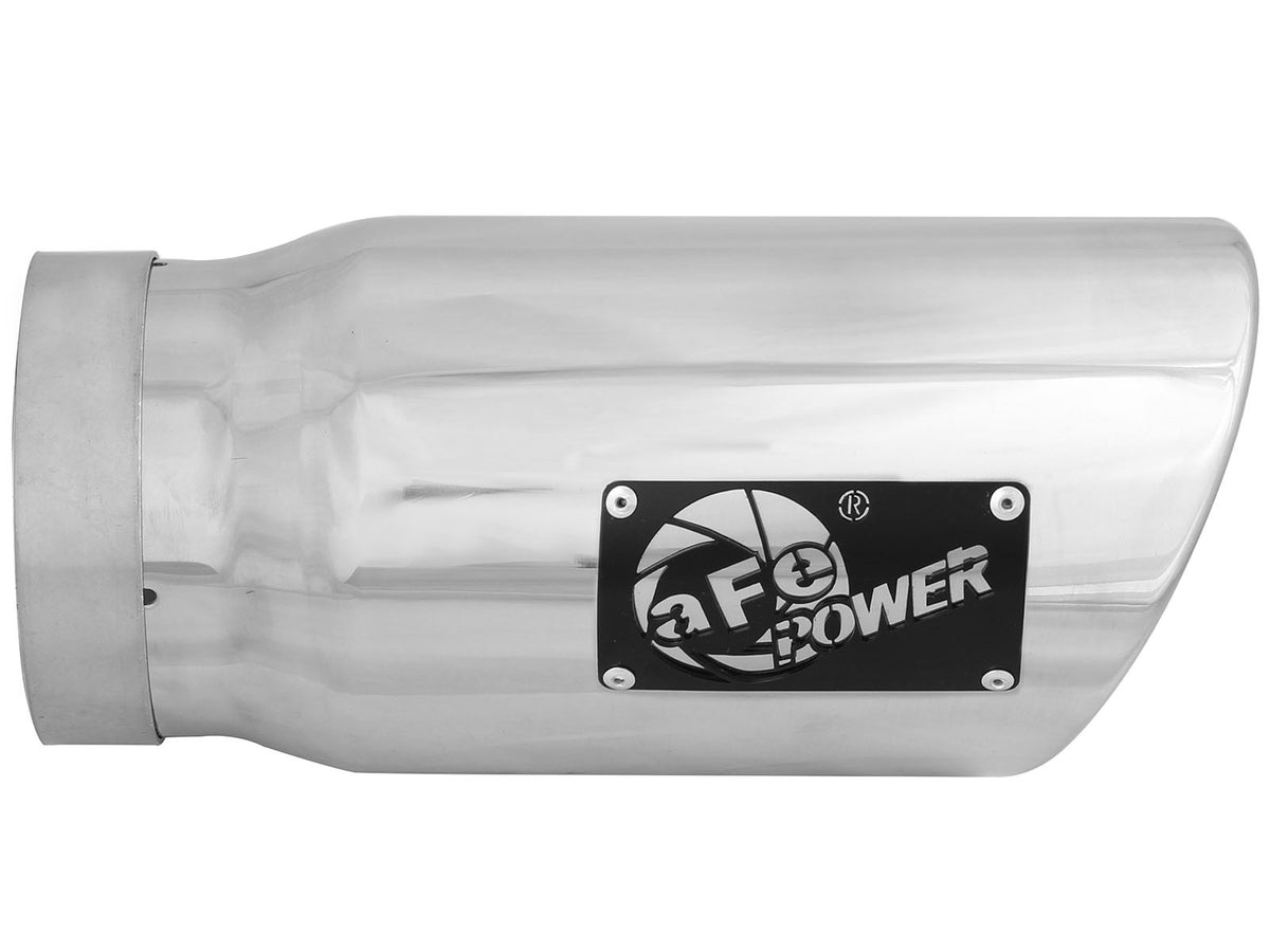 Mach Force-Xp 304 Stainless Steel Clamp-on Exhaust Tip Polished 5 Inch Inlet x 6 Inch Outlet x 12 Inch L Right aFe Power-1
