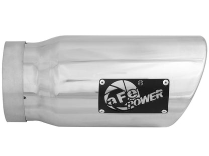 Mach Force-Xp 304 Stainless Steel Clamp-on Exhaust Tip Polished 5 Inch Inlet x 6 Inch Outlet x 12 Inch L Right aFe Power-1
