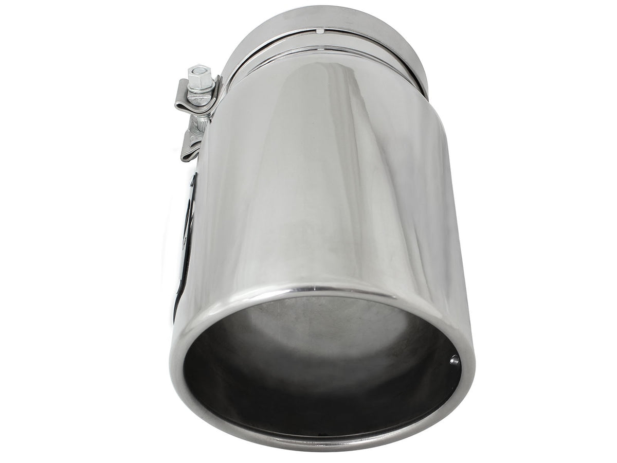 Mach Force-Xp 304 Stainless Steel Clamp-on Exhaust Tip Polished 5 Inch Inlet x 6 Inch Outlet x 12 Inch L Right aFe Power-2