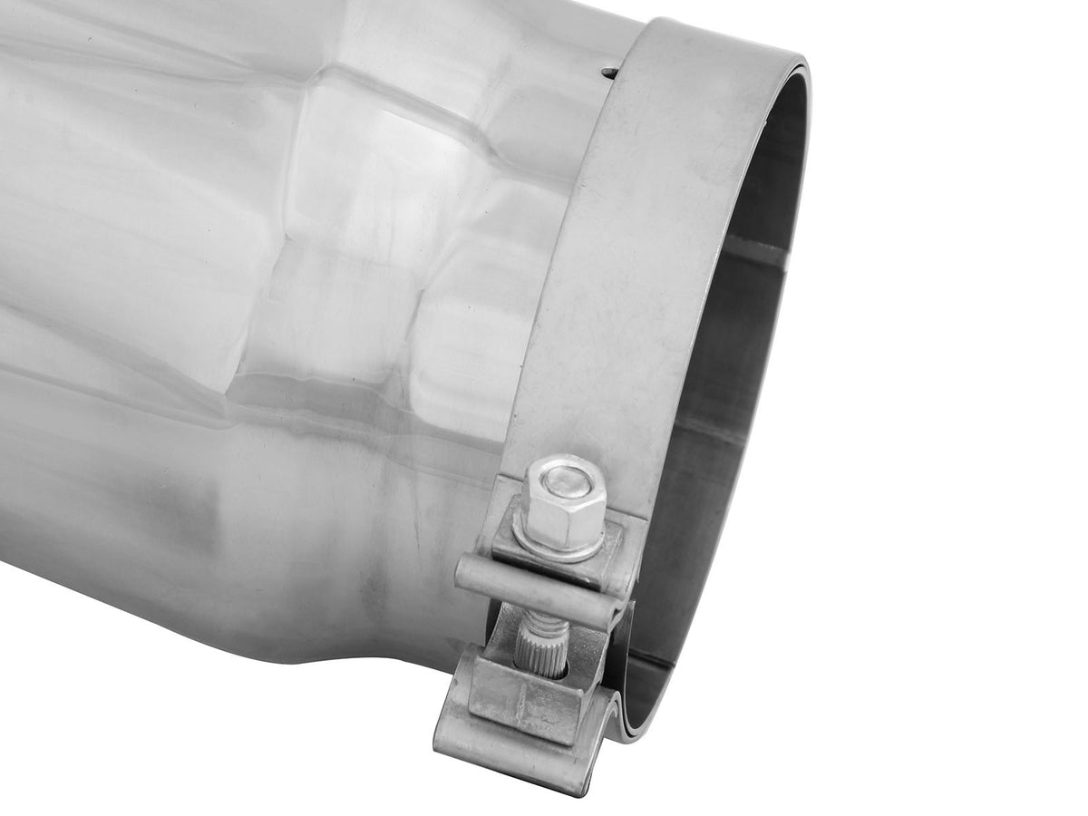 Mach Force-Xp 304 Stainless Steel Clamp-on Exhaust Tip Polished 5 Inch Inlet x 6 Inch Outlet x 12 Inch L Right aFe Power-3