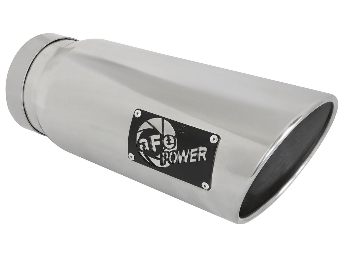 Mach Force-Xp 304 Stainless Steel Clamp-on Exhaust Tip Polished 5 Inch Inlet x 6 Inch Outlet x 15 Inch L aFe Power