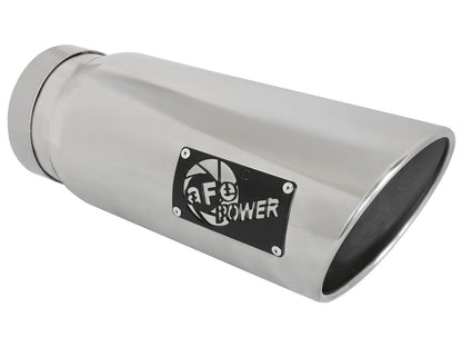 Mach Force-Xp 304 Stainless Steel Clamp-on Exhaust Tip Polished 5 Inch Inlet x 6 Inch Outlet x 15 Inch L aFe Power