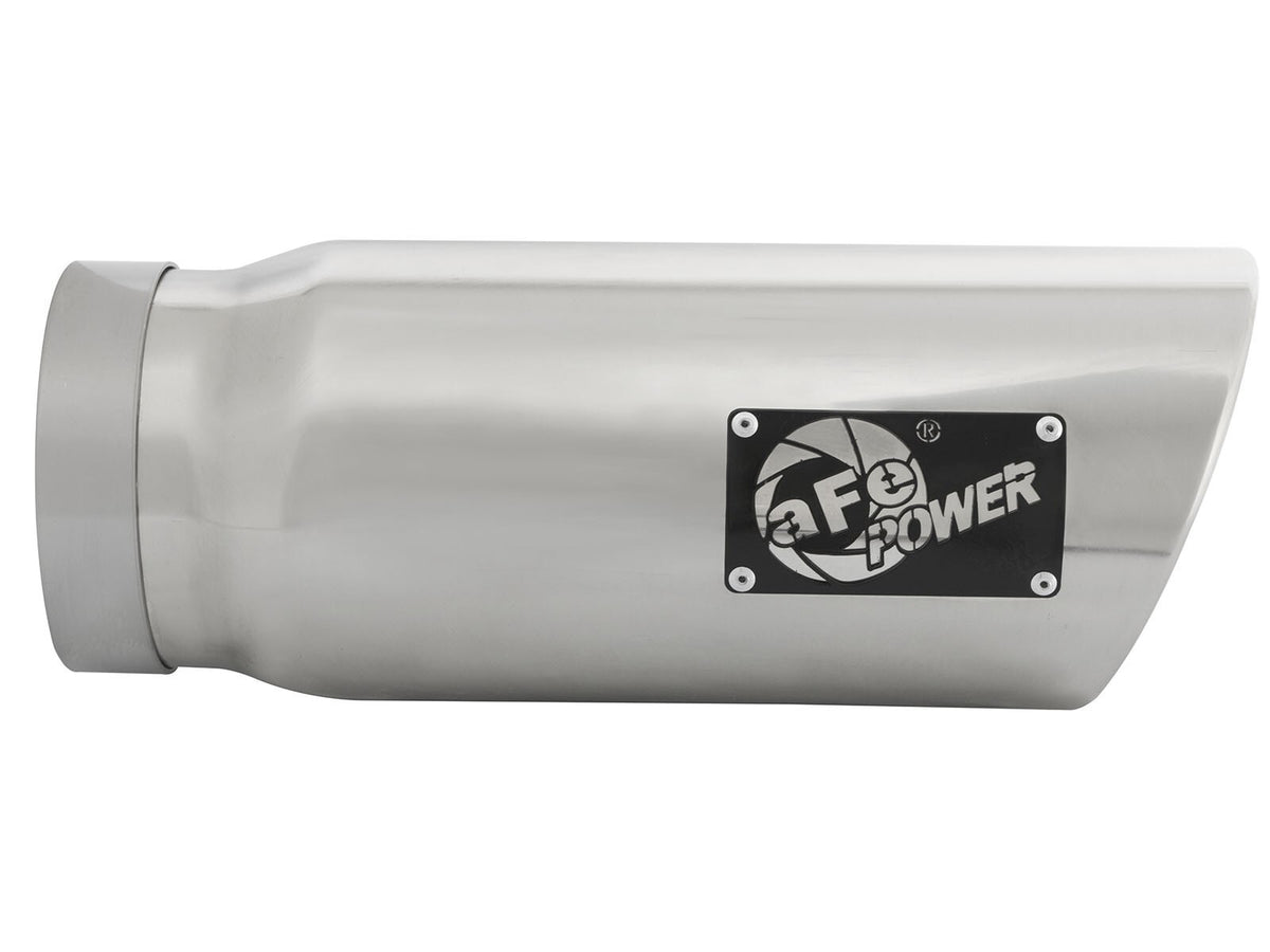 Mach Force-Xp 304 Stainless Steel Clamp-on Exhaust Tip Polished 5 Inch Inlet x 6 Inch Outlet x 15 Inch L aFe Power-1