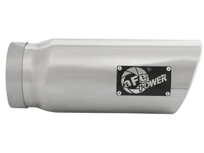 Mach Force-Xp 304 Stainless Steel Clamp-on Exhaust Tip Polished 5 Inch Inlet x 6 Inch Outlet x 15 Inch L aFe Power-1