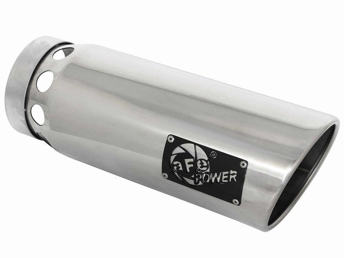 Mach Force-Xp 304 Stainless Steel Intercooled Clamp-on Exhaust Tip Polished 5 Inch Inlet x 6 Inch Outlet x 16 Inch L aFe Power