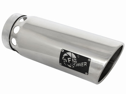 Mach Force-Xp 304 Stainless Steel Intercooled Clamp-on Exhaust Tip Polished 5 Inch Inlet x 6 Inch Outlet x 16 Inch L aFe Power