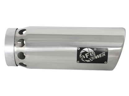 Mach Force-Xp 304 Stainless Steel Intercooled Clamp-on Exhaust Tip Polished 5 Inch Inlet x 6 Inch Outlet x 16 Inch L aFe Power-2