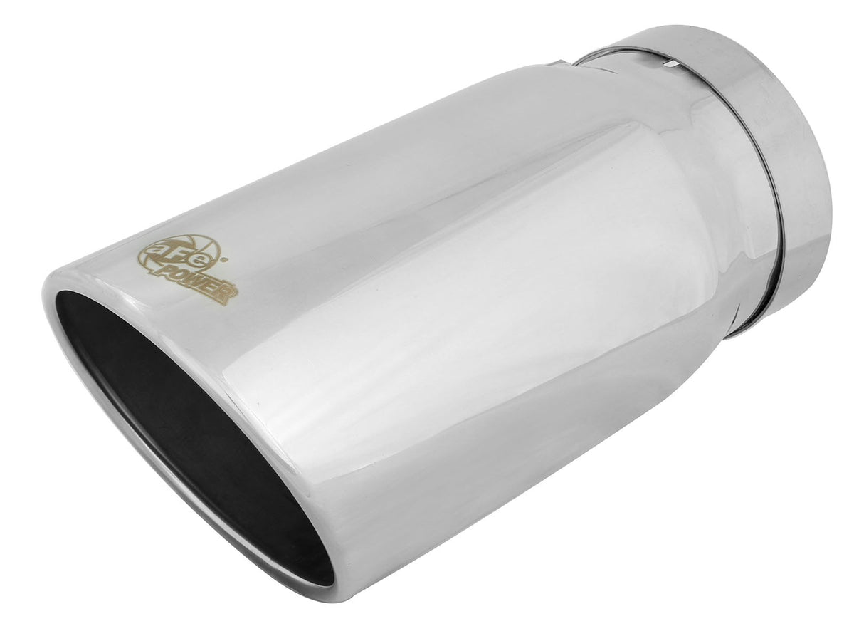 Mach Force-Xp 304 Stainless Steel Clamp-on Exhaust Tip Polished 5 Inch Inlet x 6 Inch Outlet x 12 Inch L Rear aFe Power