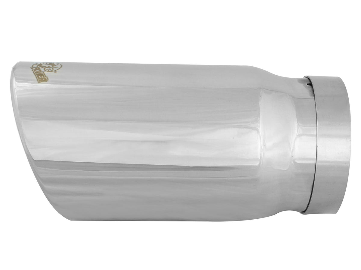 Mach Force-Xp 304 Stainless Steel Clamp-on Exhaust Tip Polished 5 Inch Inlet x 6 Inch Outlet x 12 Inch L Rear aFe Power-1