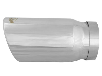 Mach Force-Xp 304 Stainless Steel Clamp-on Exhaust Tip Polished 5 Inch Inlet x 6 Inch Outlet x 12 Inch L Rear aFe Power-1