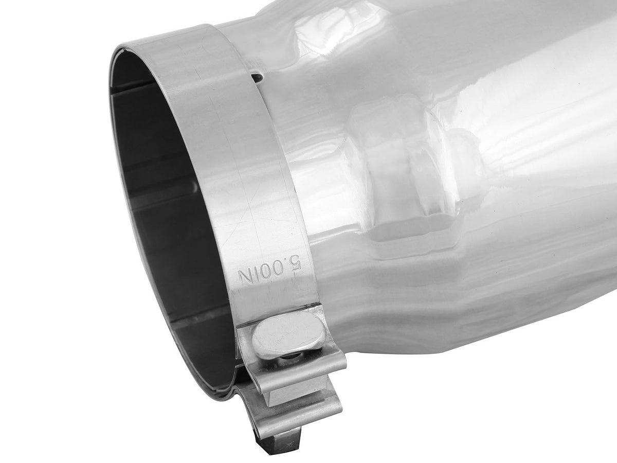 Mach Force-Xp 304 Stainless Steel Clamp-on Exhaust Tip Polished 5 Inch Inlet x 6 Inch Outlet x 12 Inch L Rear aFe Power-3