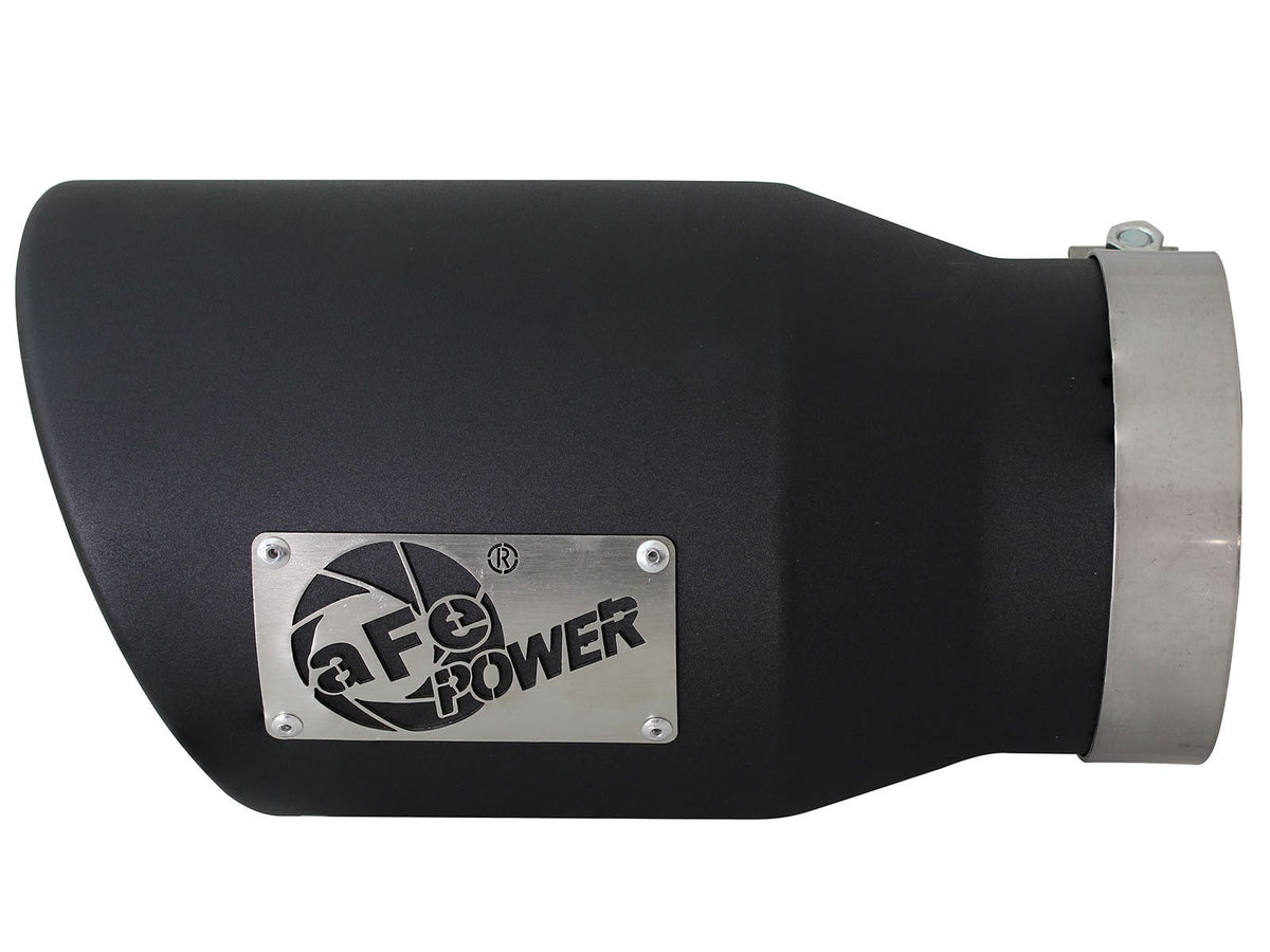 Mach Force-Xp 409 Stainless Steel Clamp-on Exhaust Tip Black Left Side Exit 5 Inch Inlet x 7 Inch Outlet x 12 Inch L aFe Power-1