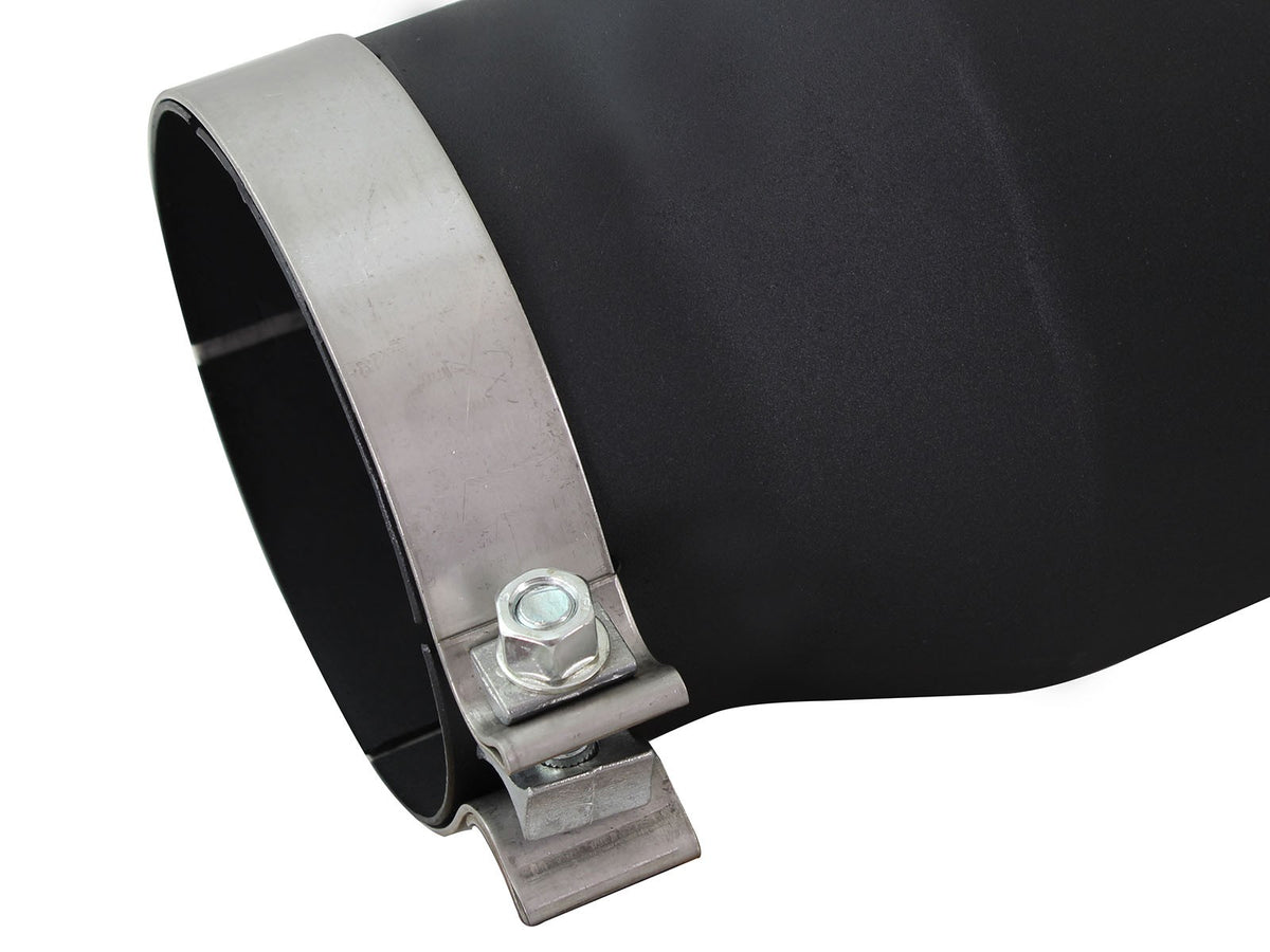 Mach Force-Xp 409 Stainless Steel Clamp-on Exhaust Tip Black Left Side Exit 5 Inch Inlet x 7 Inch Outlet x 12 Inch L aFe Power-3
