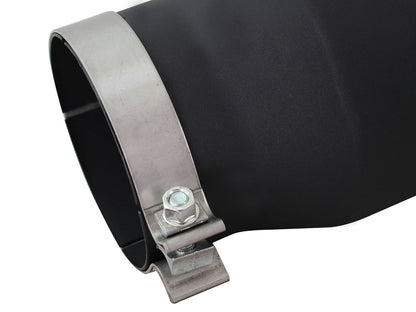 Mach Force-Xp 409 Stainless Steel Clamp-on Exhaust Tip Black Left Side Exit 5 Inch Inlet x 7 Inch Outlet x 12 Inch L aFe Power-3