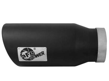 Mach Force-Xp 409 Stainless Steel Clamp-on Exhaust Tip Black Left Side Exit 5 Inch Inlet x 7 Inch Outlet x 15 Inch L aFe Power-1