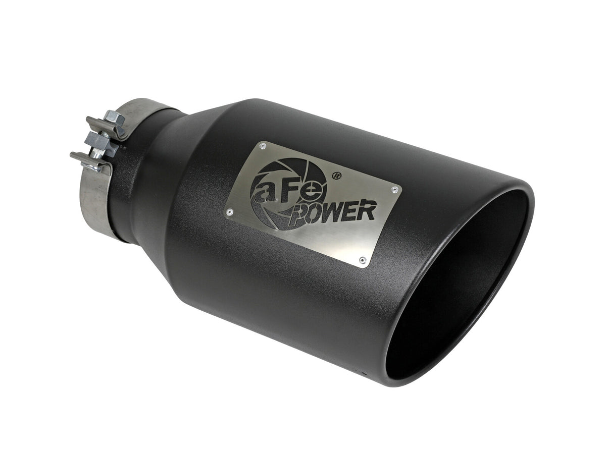 Mach Force-Xp 409 Stainless Steel Clamp-on Exhaust Tip Black 5 Inch Inlet x 8 Inch Outlet x 15 Inch L aFe Power