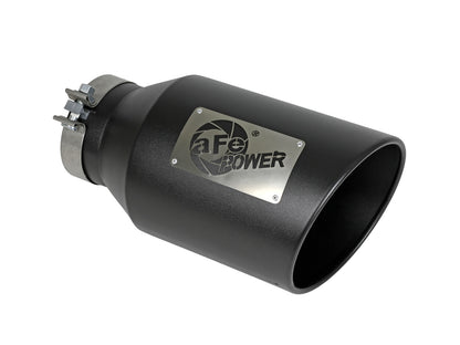 Mach Force-Xp 409 Stainless Steel Clamp-on Exhaust Tip Black 5 Inch Inlet x 8 Inch Outlet x 15 Inch L aFe Power