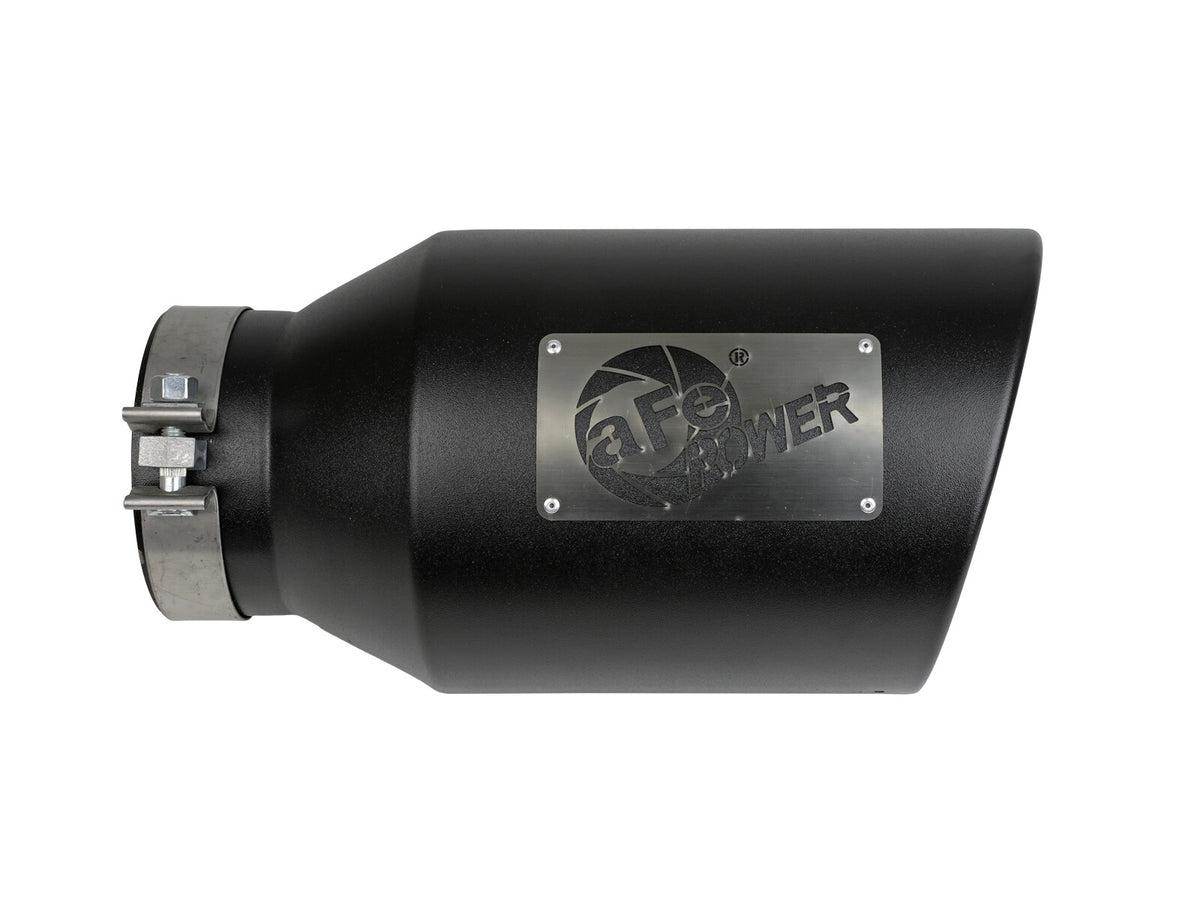 Mach Force-Xp 409 Stainless Steel Clamp-on Exhaust Tip Black 5 Inch Inlet x 8 Inch Outlet x 15 Inch L aFe Power-1