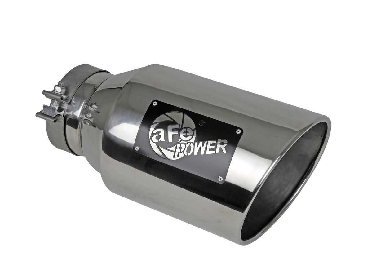Mach Force-Xp 304 Stainless Steel Clamp-on Exhaust Tip Polished 5 Inch Inlet x 8 Inch Outlet x 15 Inch L aFe Power