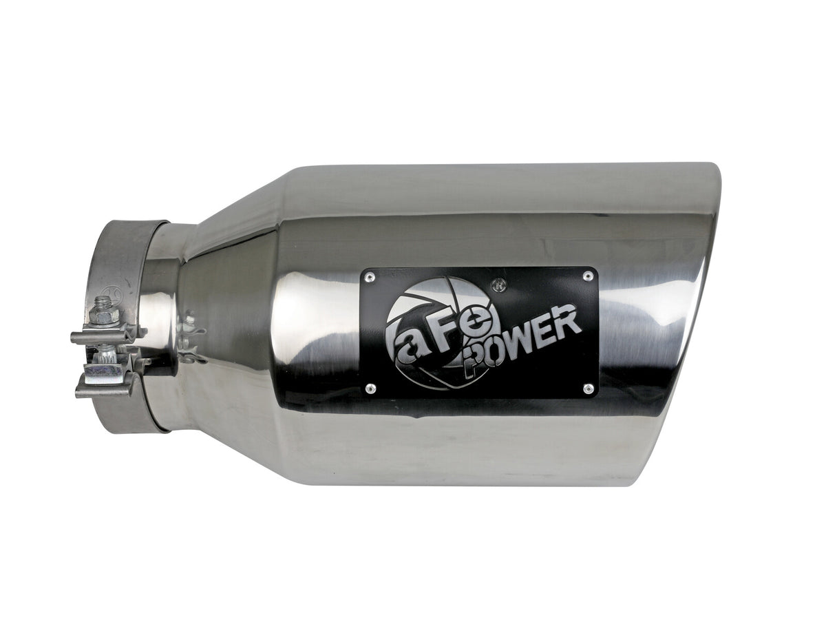 Mach Force-Xp 304 Stainless Steel Clamp-on Exhaust Tip Polished 5 Inch Inlet x 8 Inch Outlet x 15 Inch L aFe Power-1