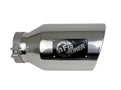 Mach Force-Xp 304 Stainless Steel Clamp-on Exhaust Tip Polished 5 Inch Inlet x 8 Inch Outlet x 15 Inch L aFe Power-1