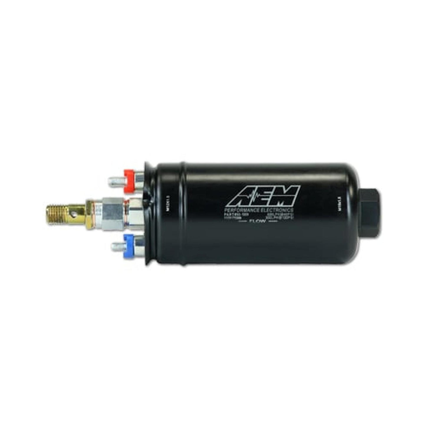 400LPH (Metric) Inline High Flow Fuel Pump M18x1.5 Inlet M12x1.5 Outlet AEM Electronics-3