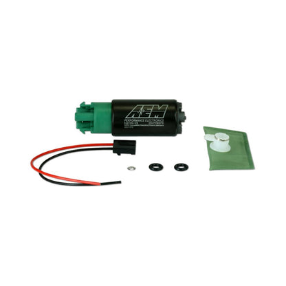 340LPH E85-Compatible High Flow In-Tank Fuel Pump 65mm Body w/Hooks Offset Inlet/340LPH at40psi/Not application specific AEM Electronics