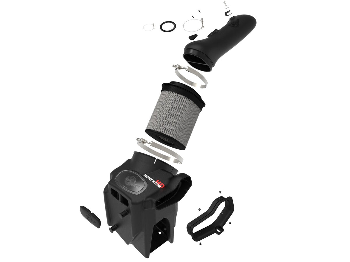 Momentum HD Cold Air Intake System w/ Pro Dry S Filter Ford Diesel Trucks 20-26 V8-6.7L (td) aFe Power-1
