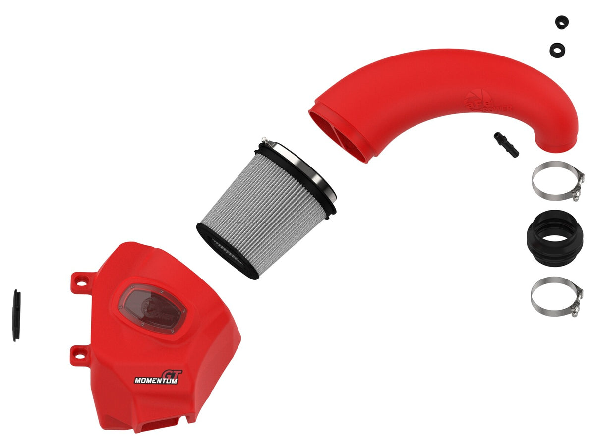 Momentum GT Cold Air Intake System Red w/ Pro Dry S Filter Ram 1500 (Dt) 19-26 V8-5.7L Hemi aFe Power-1