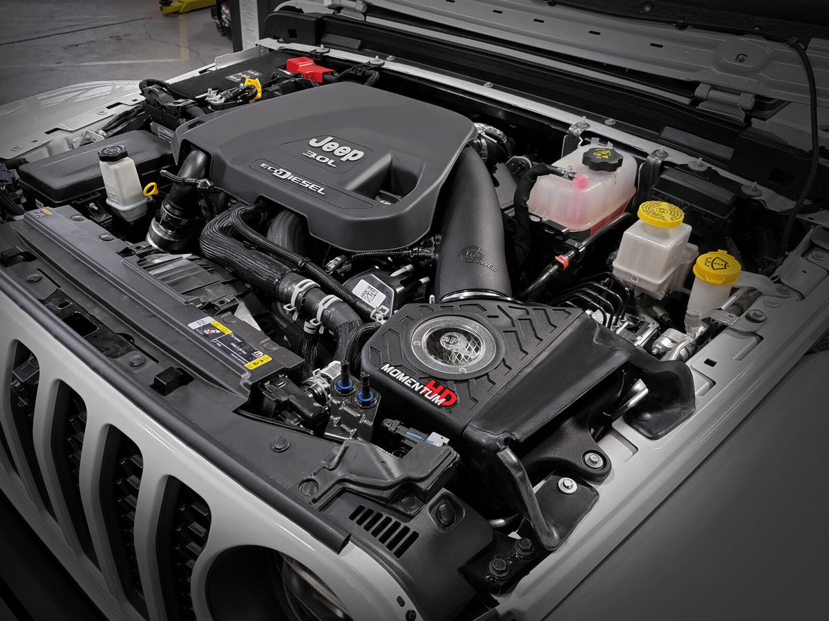 Momentum HD Cold Air Intake System w/ Pro Dry S Filter Jeep Wrangler (Jl)/Gladiator (Jt) 20-23 V6-3.0L (td) EcoDiesel aFe Power-6