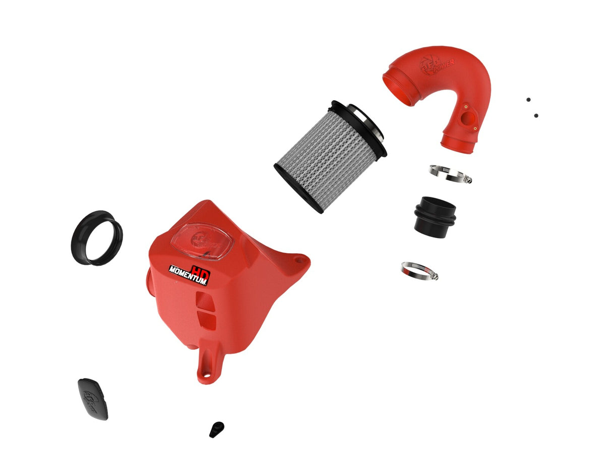 Momentum HD Cold Air Intake System Red w/ Pro Dry S Filter Toyota Hilux 15-26 L4-2.4/2.8L (td) aFe Power-1