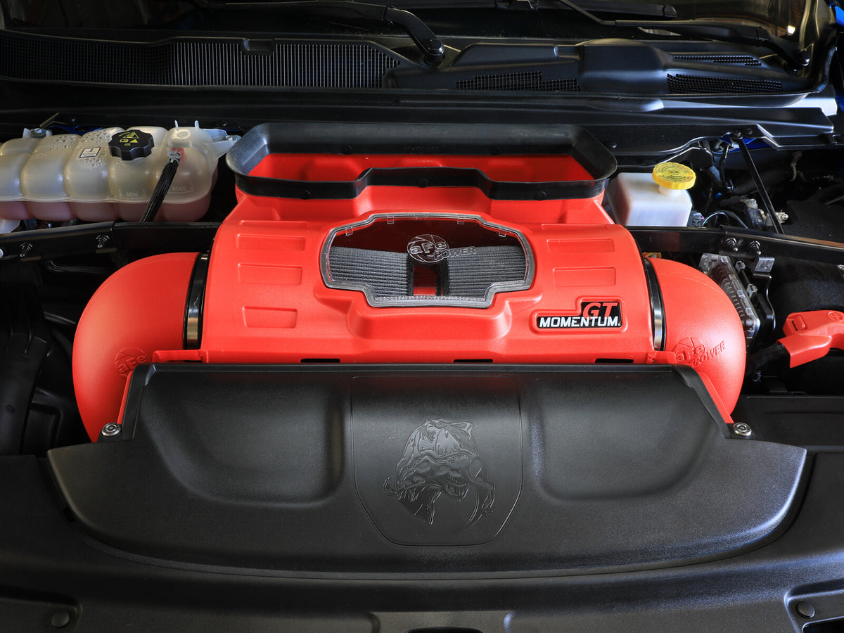 Momentum GT Cold Air Intake System Red w/ Pro Dry S Filter Ram 1500 Trx 21-24 V8-6.2L (sc) aFe Power-7