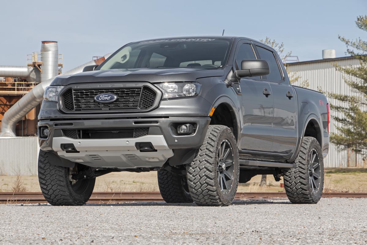 3.5 Inch Lift Kit Forged Alum UCA Cast Steel Knucles Ford Ranger (19-23) Rough Country-4