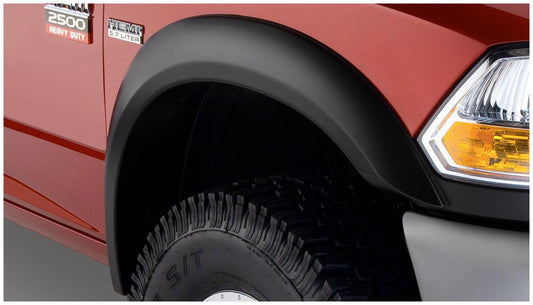 Black Extendafender Style Smooth Finish Front Fender Flares For 1994-2001 Dodge Ram 1500 1994-2002 Ram 2500, 3500 Bushwacker