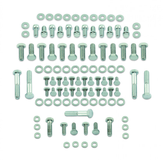 Deluxe Engine Bolt Kit Chrome Fits 1969-2002 Chevrolet 262-400 Gen I Small Block with Long Water Pump Mr Gasket