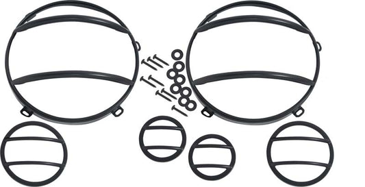 Kentrol Jeep JK Headlight and Marker Cover Set 6 Pieces 07-18 Wrangler JK Powdercoat Black Kentrol