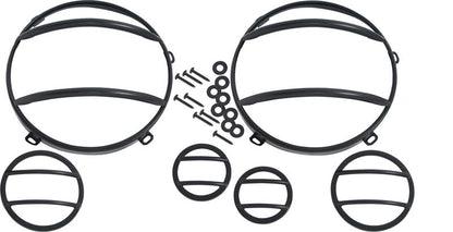 Jeep JK Headlight and Marker Cover Set 6 Pieces 07-18 Wrangler JK Powdercoat Black Kentrol-4