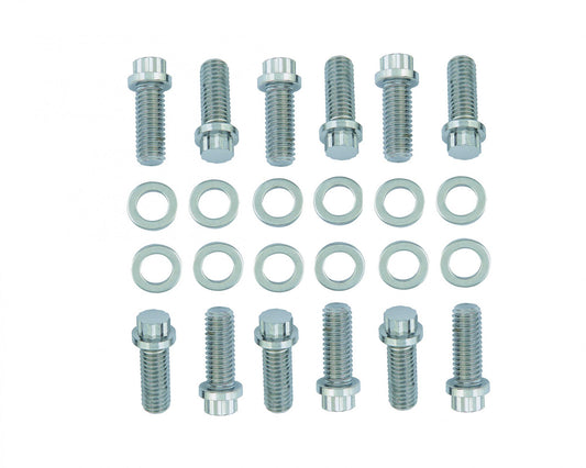 Intake Manifold Bolt Set Chrome 12-Point Fits 1955-1986 Chevrolet 265-400 Gen I Small Block, Grade 8 Mr Gasket