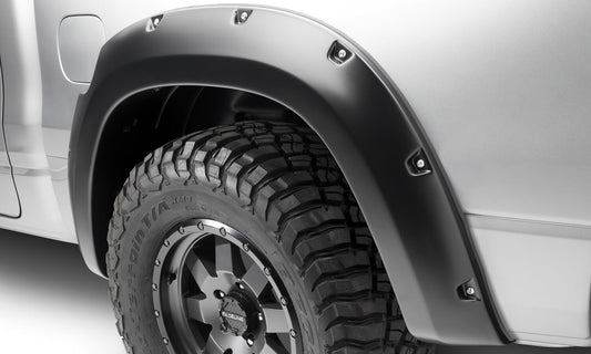 Black Pocket/Rivet Style Smooth Finish Rear Fender Flares For 2019-2022 Ram 1500 Will Not Fit Rebel And Trx Models Bushwacker