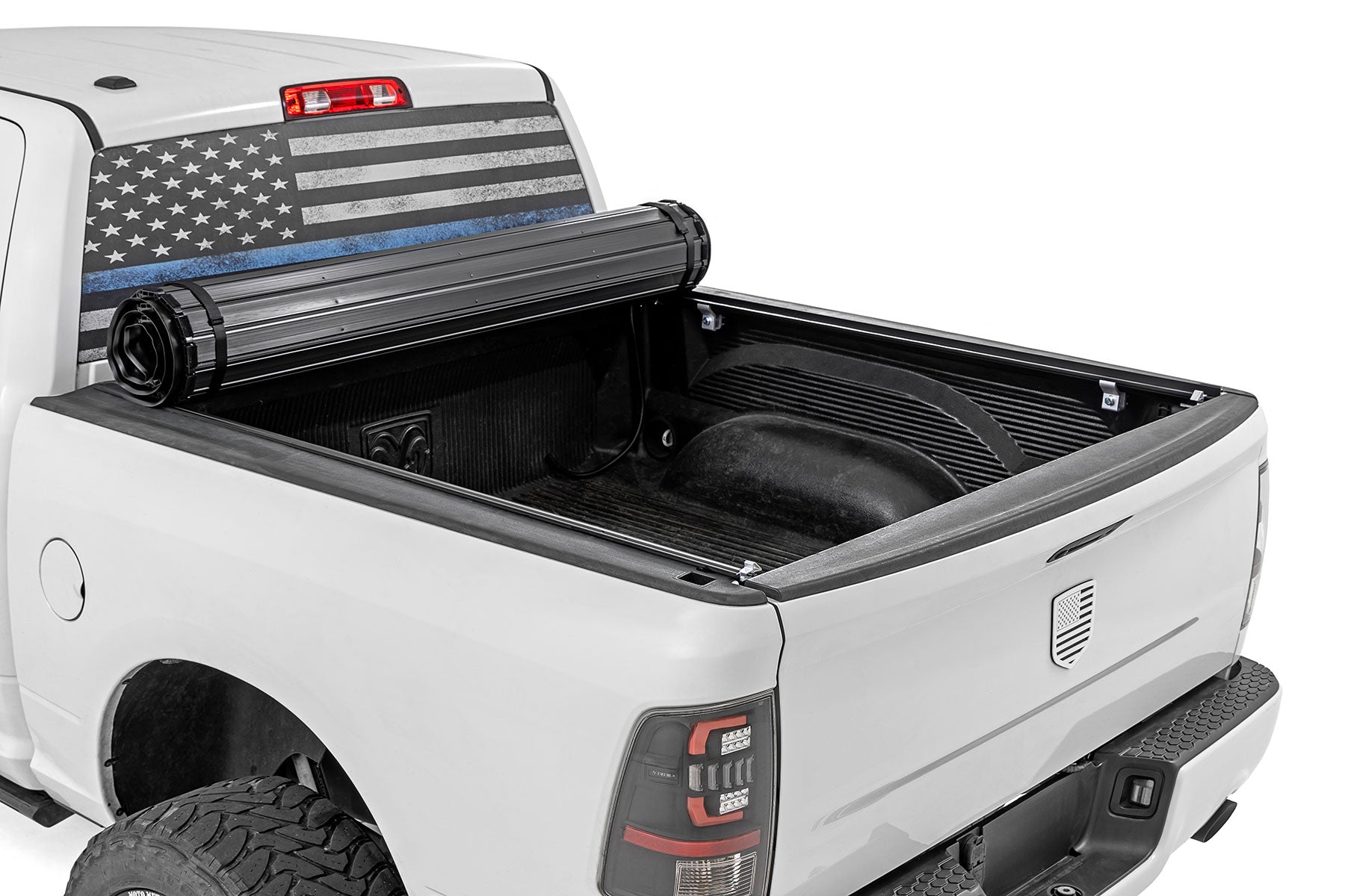 Hard Roll Up Bed Cover 5 Foot 7 Inch Bed Ram 1500 (09-18)/2500 (09-26) Rough Country-1