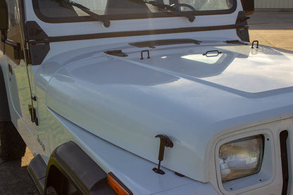 Jeep CJ/YJ Hood Catch Pair 55-95 CJ and Wrangler YJ Powdercoat Black Kentrol-5