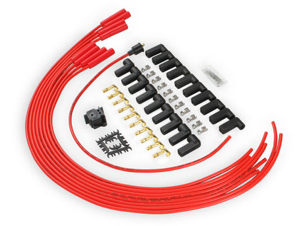Spark Plug Wire Set 8MM Universal Red Wire With Red Straight Boots 5040R 8MM Super Stock Universal Fit Spark Plug Wires Feature A Spiral Core And Red Silicone Jacket ACCEL-3