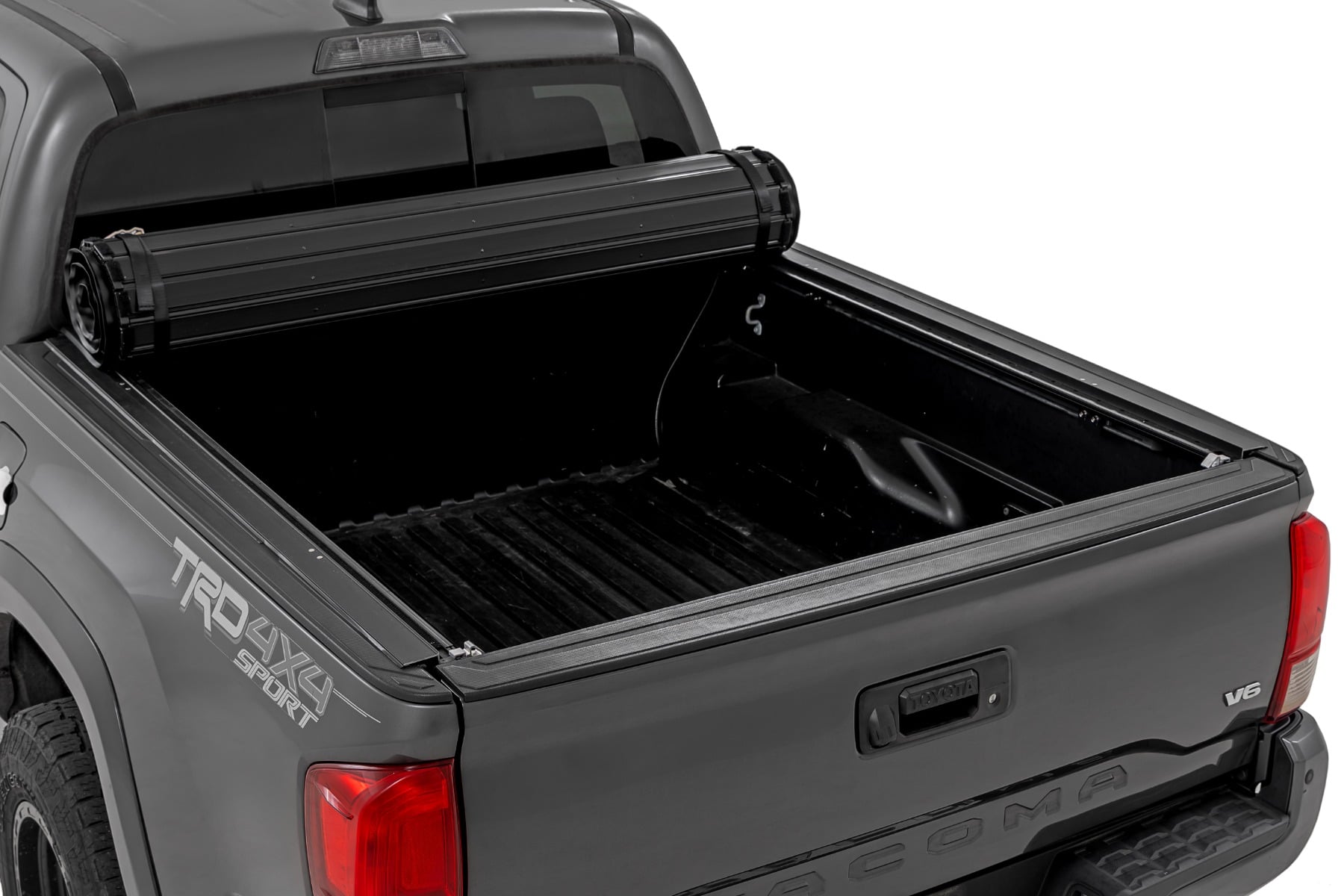 Hard Roll Up Bed Cover 5 Foot Bed Toyota Tacoma 2WD/4WD (2016-2023) Rough Country-1