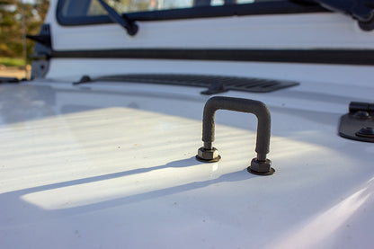 Jeep YJ Windshield Tie Down Kit 87-95 Wrangler TJ Powdercoat Black Kentrol-2