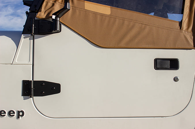 Kentrol Jeep YJ Door Hinge Set 4 Pieces 87-95 Wrangler TJ Powdercoat Black Kentrol