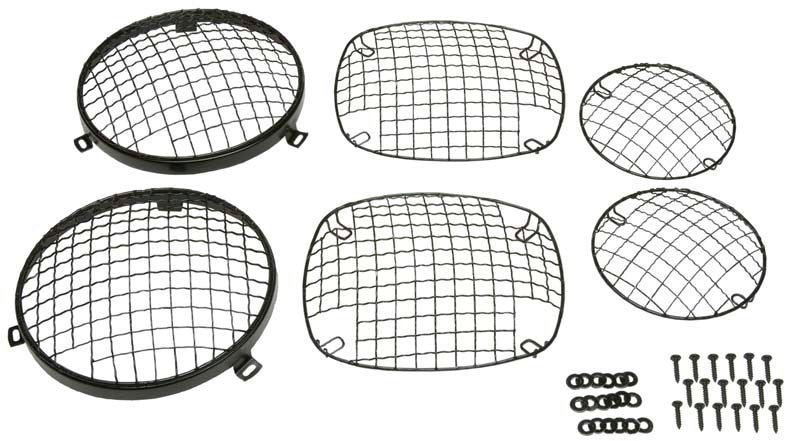 Kentrol Jeep CJ Wire Mesh Guard Set 6 Pieces 76-86 CJ Powdercoat Black Kentrol