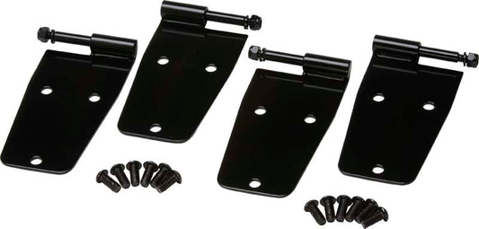 Kentrol Jeep CJ/YJ Hardtop Door Hinge Set Without Mirror Holes 4 Pieces 76-93 CJ and Wrangler YJ Powdercoat Black Kentrol