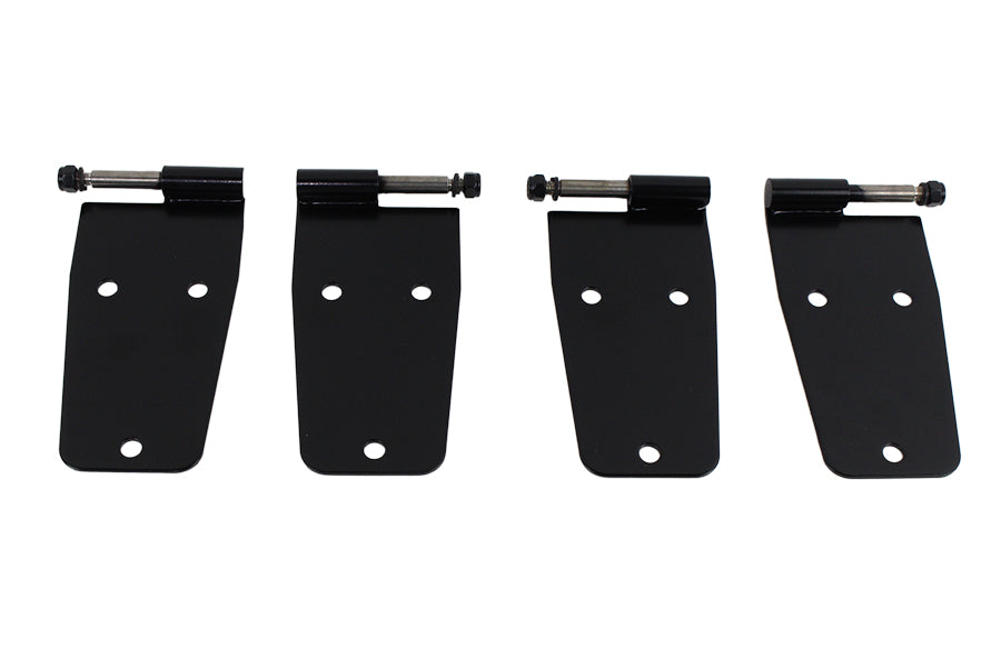 Kentrol Jeep CJ/YJ Hardtop Door Hinge Set Without Mirror Holes 4 Pieces 76-93 CJ and Wrangler YJ Powdercoat Black Kentrol